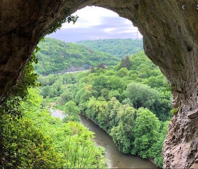Maison et vélos à Godinne dans la Vallée de la Meuse Exterior foto