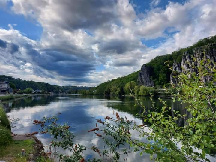 Maison et vélos à Godinne dans la Vallée de la Meuse Exterior foto